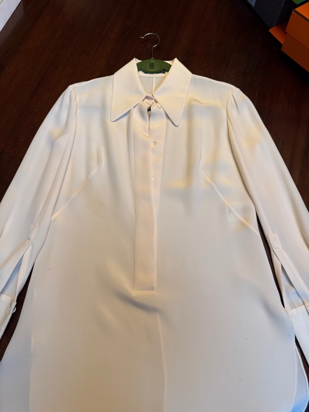 Alexander McQueen Ivory Long-Sleeve Button-Front Blouse